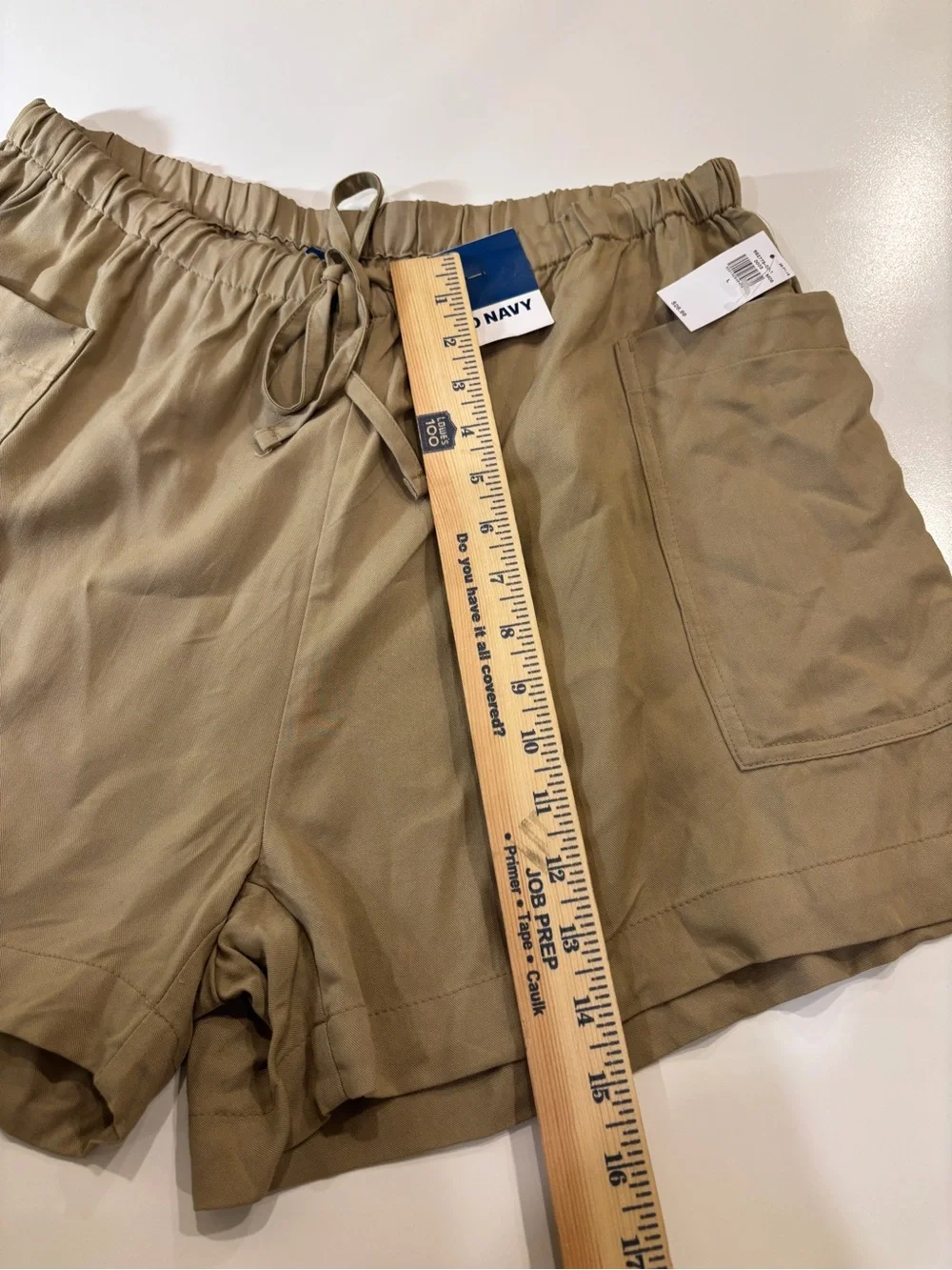 Old‎ Navy NWT Women's Tan Drawstring Cargo Shorts Pull On High Waist Sz L casual